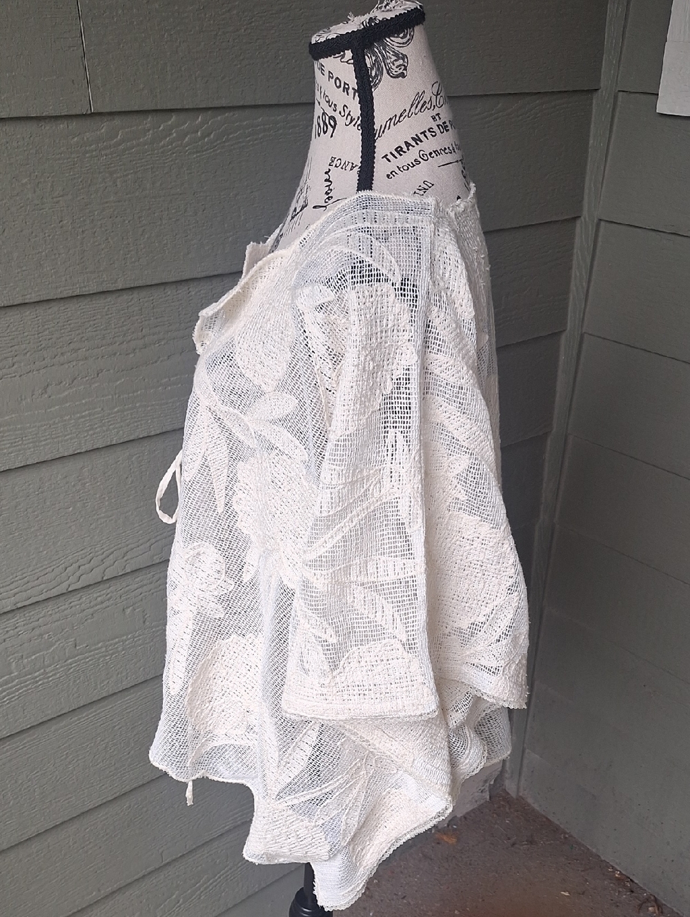 Free People Willow Tie-front Sheer Cape Top in White One Size - Picture 12 of 15